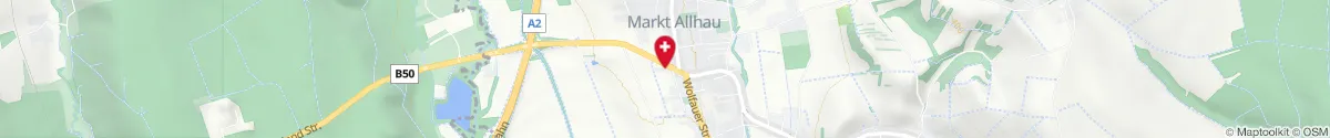 Kartendarstellung des Standorts für Apotheke Zum goldenen Kreuz in 7411 Markt Allhau